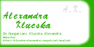 alexandra klucska business card